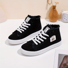 Women's High Top Board Shoes with Letter Patches