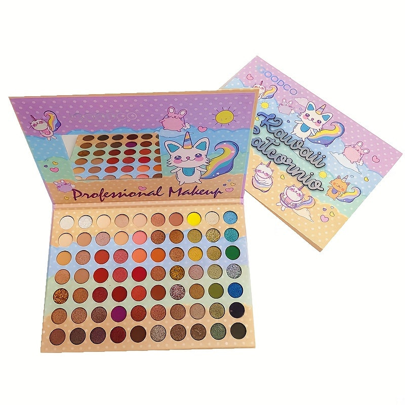 Anime Rainbow Cat Eyeshadow Palette - 70 Colors