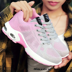 Women's Air Cushion Knit Sports Shoes Low Top Running Tennis Sneakers