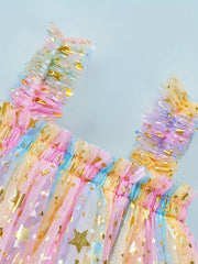 Rainbow Tulle Sling Dress for Summer Party Princess Dress