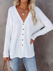 Solid V Neck Asymmetrical Cardigan Sweater