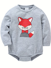 Cotton Animal Print Baby Romper Long Sleeve