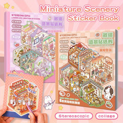 DIY Scrapbook Decoration Sticker Book, 18 Sheets, 6 Themes, Non Cut PET