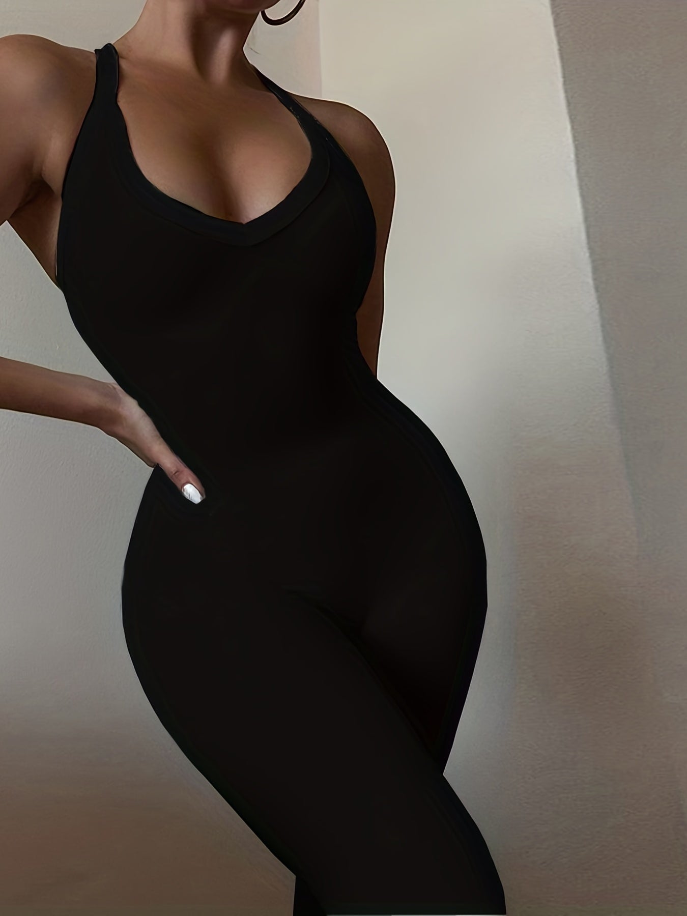Slim Halter Neck Jumpsuit Sleeveless Casual Spring Summer Women's Clothing