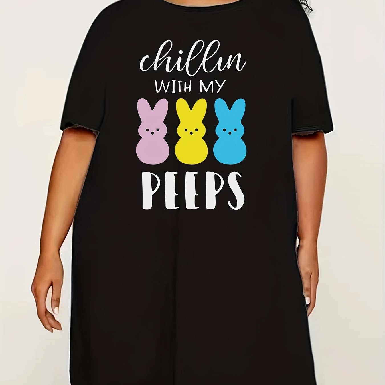 Cartoon Rabbit Print Nightdress