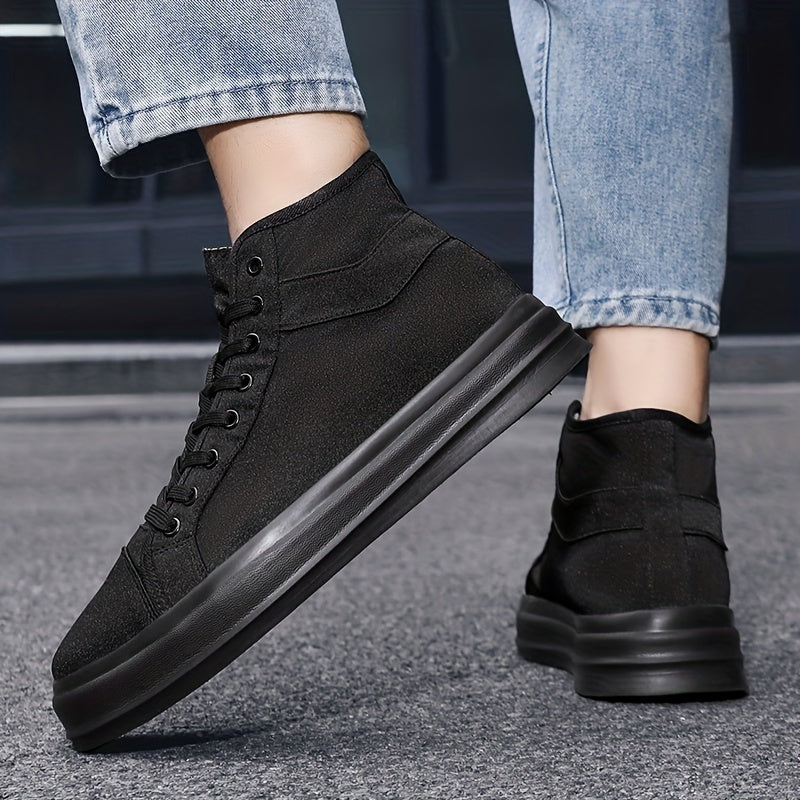 Men's High Top Lace Up Canvas Shoes Comfy Non Slip Casual Flats