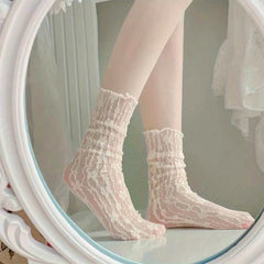 Floral Lace Mesh Socks Women's Stockings