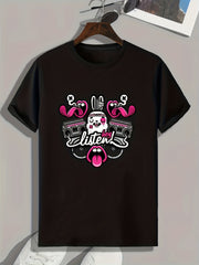 Rabbit Print Men's Graphic T-shirt Casual Comfy Tees For Summer Men's Clothing