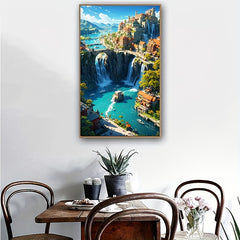City Mountains Rivers Art Painting Outdoor Bedroom Decor