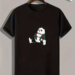 Panda Pattern Print Men's Sports T-shirt