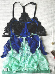 3pcs Lace Wireless Bras Sexy Lingerie Women's Underwear
