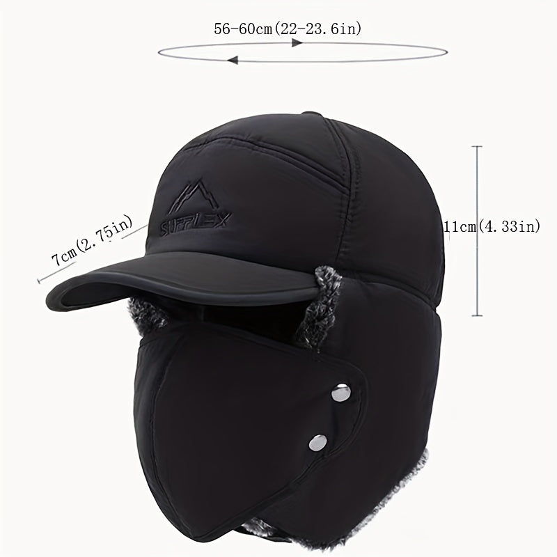 Winter Warm Hat with Mask, Plus Velvet Thickened, Ear Protection