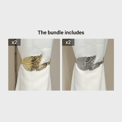 1PC Modern Leaf 3D Curtain Punch Tieback for Living Room Bedroom Decor