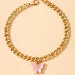 Beach Butterfly Acrylic Anklet Bracelet for Women