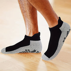 Men's Sports Socks with Grip Ankle, Anti-Slip Football and Running Socks
