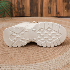 Women's Mesh Panel Pattern Sneakers Low Platform Shoes