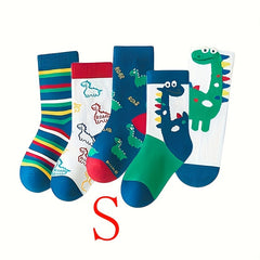 5 Pairs Kids Casual Sports Socks - Breathable & Comfortable for Summer & Spring