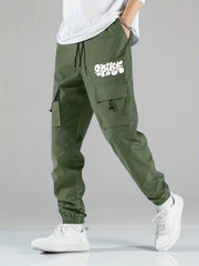 SPIKE Print Cargo Pants Men's Flap Pocket Trousers