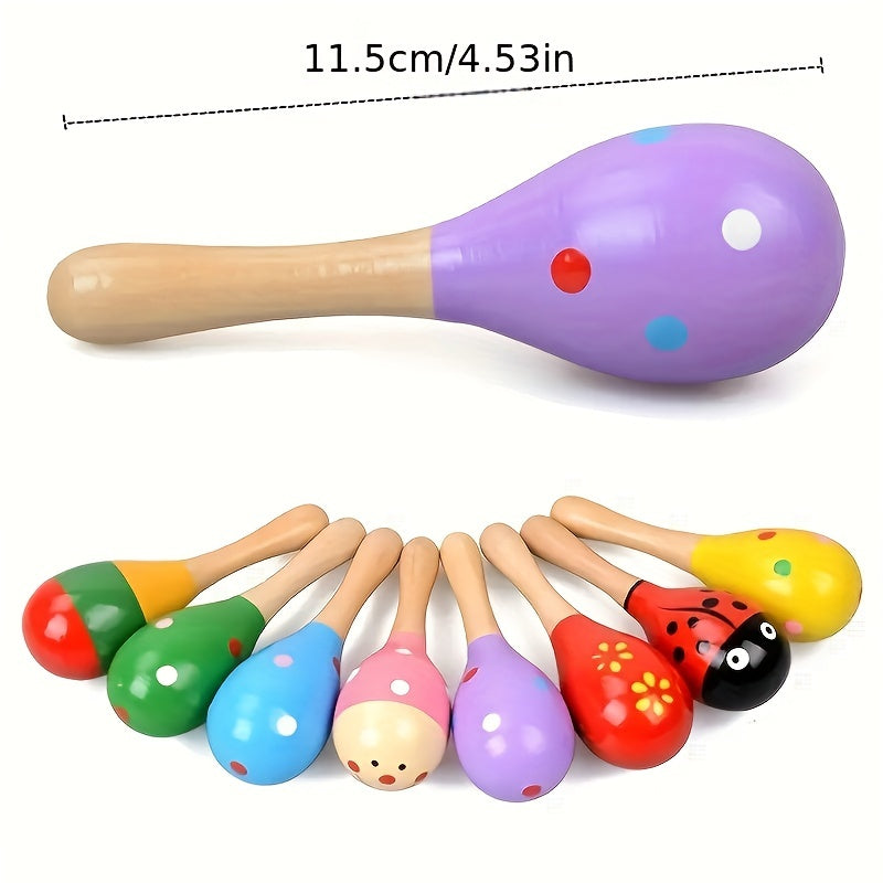 10 Pcs Colorful Wooden Rattles Sand Hammer Holiday Sand Hammer