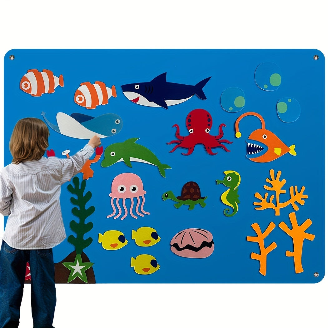 Ocean Felt Board Story Set for Toddlers - Under The Sea Flannel Stories Toy