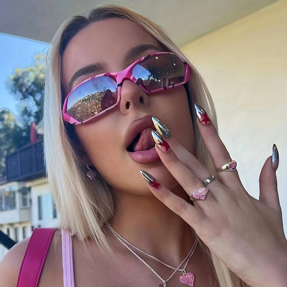 Pink Y2K Sunglasses Women Gradient Polarized Sports Eyewear