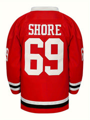 Men's Dog Pattern Ice Hockey Jersey Classic Embroidered Retro V neck