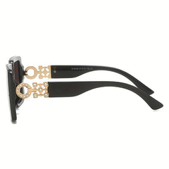 Large Square Sunglasses Rhinestone Decor Anti Glare UV400