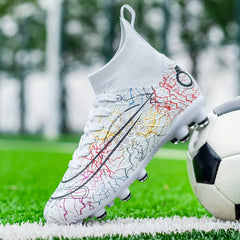 Spiked Soccer Shoes High Top Professional Outdoor Training Shoes