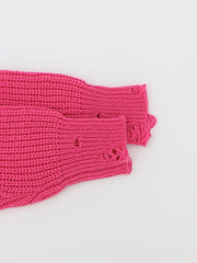 Ripped Pullover Knitted Top Casual Drop Shoulder Sweater