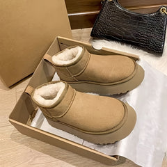 Winter Thermal Insulated Snow Shoes Platform Suede Boots