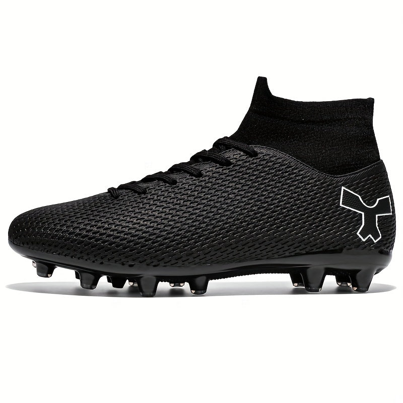 High Top AG Cleat Football Boots for Men Anti Skid Breathable Lace Up Soccer Cle