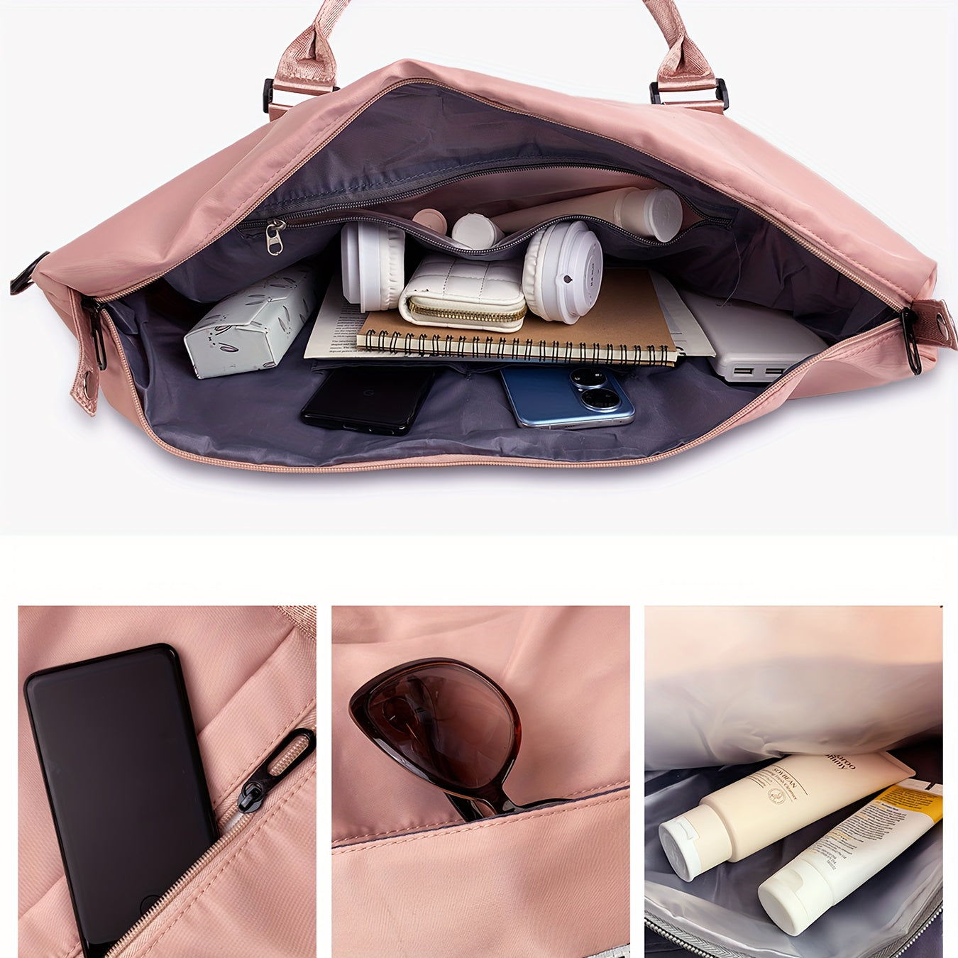 Large Capacity Sports Travel Bag Lightweight Storage Handbag for Gym & Outdoor