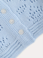 Girls Button Down Hollow Out Knit Cardigan Sweater Top