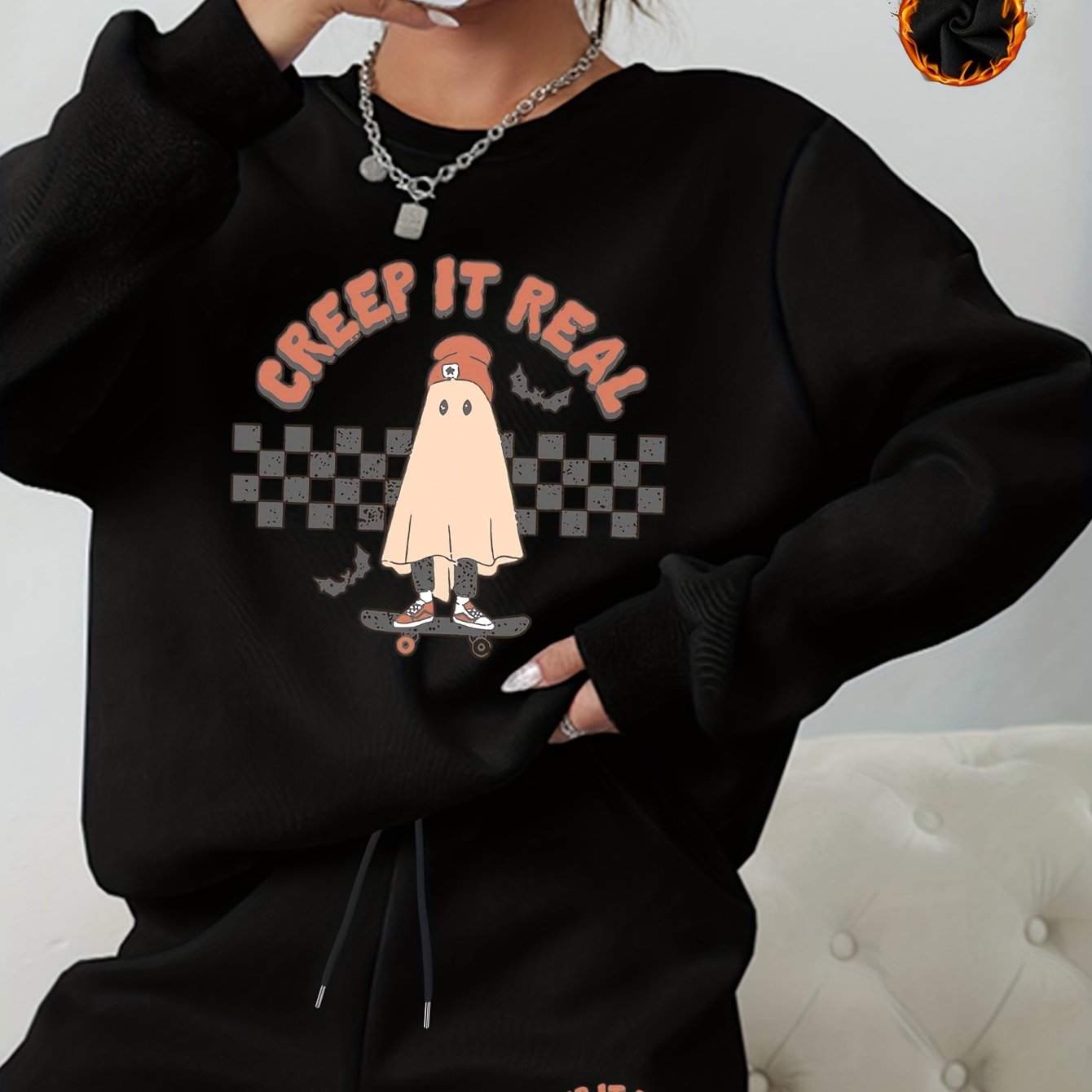 Halloween Casual Outfits Two Piece Set Women's Plus