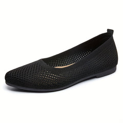 Women's Knitting Flat Shoes Breathable Slip On Soft Ballet Flats