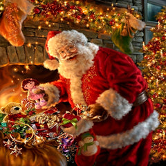 Festive Santa Claus Shower Curtain - Waterproof and Machine Washable