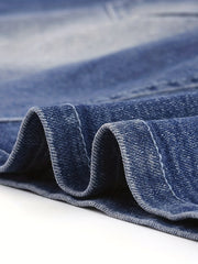 Casual Denim Skirt High Stretch Preppy Denim