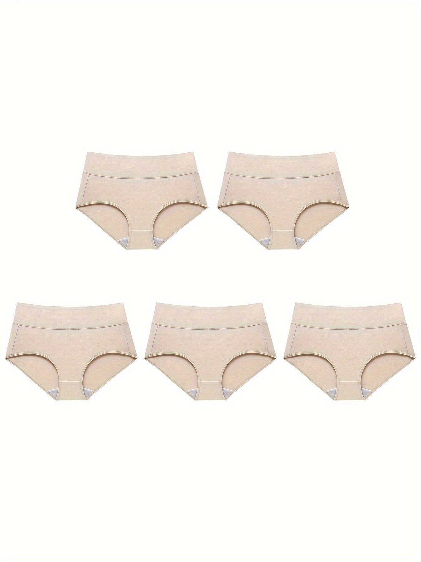5 Pack Plus Size Seamless Anti Chafing Briefs Set