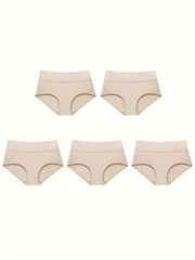 5 Pack Plus Size Seamless Anti Chafing Briefs Set
