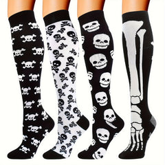 4 Pairs Compression Socks for Women & Men Knee High for Nurses Running