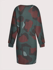 Women's Camo Long Sleeve Sweatshirt Dress