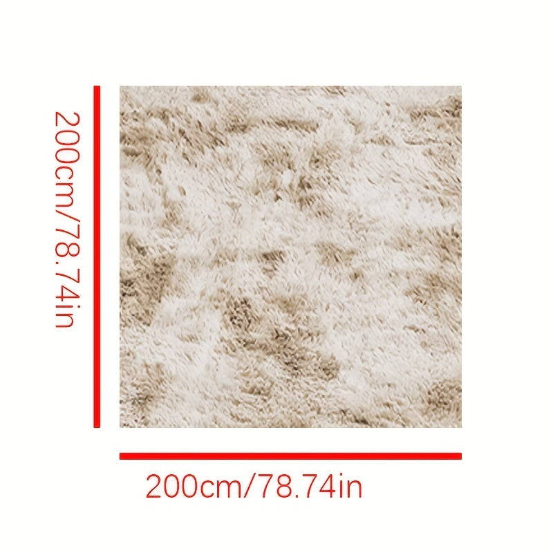 Large Tie Dyed Light Grey Shaggy Rug 78x74 Inch