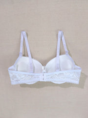 Contrast Lace Push Up Bras Comfy & Breathable Lifting Anti Sagging Bra