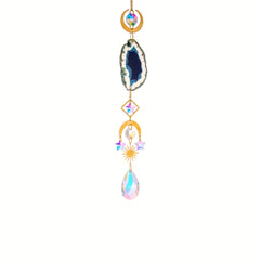 6pcs Agate Slice Suncatchers Crystal Prisms Wind Chimes Ornaments