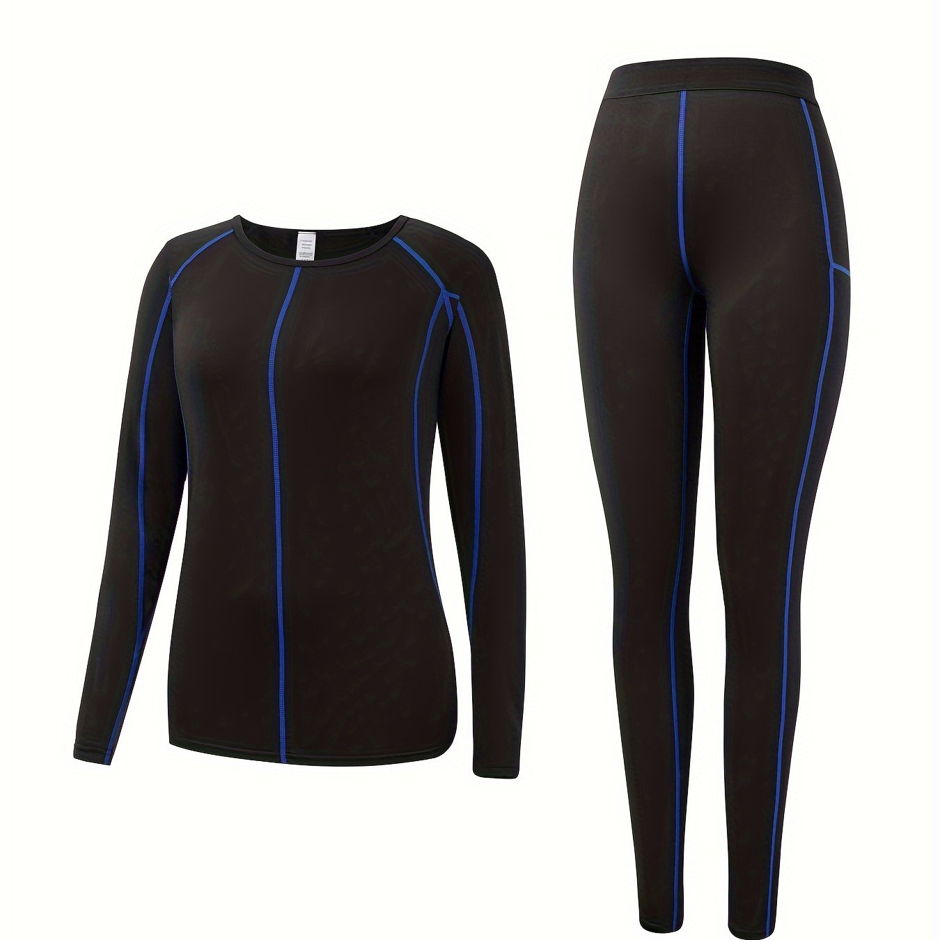 Women's Thermal Underwear Set Long Sleeve Crew Neck Tops & Pants