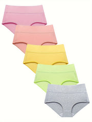 5 Pack Plus Size Seamless Anti Chafing Briefs Set