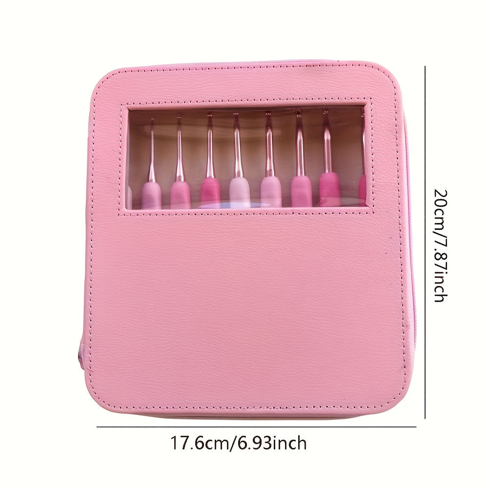 8pcs Knitting Tool Sweater Needle Gradient Soft Plastic Handle Aluminum Crochet