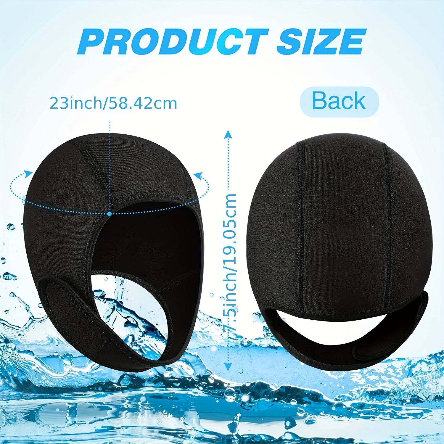 Neoprene Scuba Diving Hood Chin Strap 5mm Stretchable for Water Sports