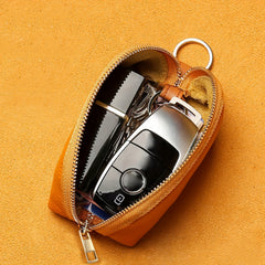 Leather Keychain Coin Purse Wallet Mini Access Card Holder