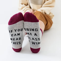 Funny Novelty Crew Socks If You Can Read This Socks Breathable Soft Socks